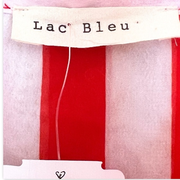 NWT Red, White & Blue Stars & Stripes Sheer Button Down Shirt Size Large - Picture 2 of 10